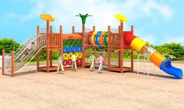 Wooden Outdoor Slide factory Wooden Outdoor Slide factory